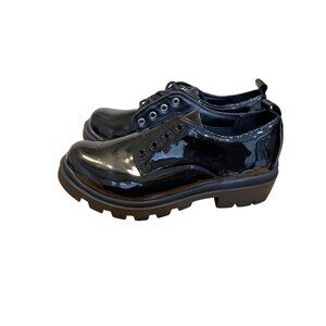 Madden Girl Hallie Black Patent Platform Oxford Shoes Size 2 Stylish Casual Foot